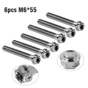 �I�[�g�o�C���]�ԃ`�^���l�W M6 x 55mm �g���N�X�w�b�h�t�����W�l�W 6 �{ - 6pcs Motorcycle Bicycle Titanium Screw M6 x 55mm Torx Head Flanges Screws- �y���s�A���i�z
