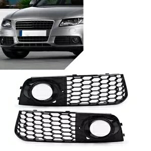 yAnjJZpbVtHOvJo[ AEfB A4 B8 09-12 ubN- Pair Honeycomb Hex Mesh Fog Lights Cover for Audi A4 B8 09-12 Black-