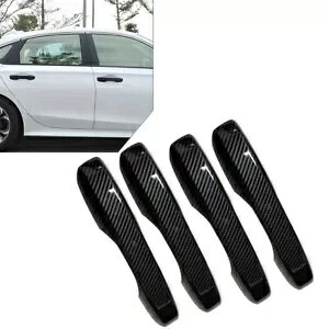 z_ VrbN 11th 2022 pOhAnhJo[g 4  + J[{t@Co[- 4x exterior door handle cover trim for Honda Civic 11th 2022 + carbon fiber-