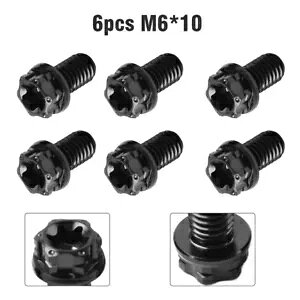 6 �I�[�g�o�C�`�^���l�W M6 * 10 �~�����[�g���g���N�X�w�b�h�t�����W�����Y�w�b�h�u���b�N- 6pcs motorcycle titanium screw M6*10mm torx head flanges lens head black- �y���s�A���i�z