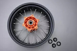 �I�����W �X�[�p�[���g �X�|�[�N ����/���A �z�C�[�� KTM SXF 350 SX-F 2015-2022 5x17 Orange Supermoto Spoked Rim / Rear Wheel KTM SXF 350 SX-F 2015-2022 5x17 �y���s�A���i�z