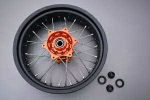 �I�����W �X�[�p�[���g �X�|�[�N ����/���A �z�C�[�� KTM SXF 350 SX-F 2011-2012 5x17 Orange Supermoto Spoked Rim / Rear Wheel KTM SXF 350 SX-F 2011-2012 5x17 �y���s�A���i�z