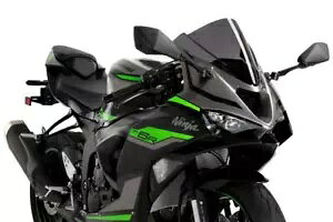 Puig Z-[VO XN[ tgKX }bgubN Kawasaki Ninja ZX-6R 2024 - 2025 Puig Z-Racing Screen Windshield Matte Black Kawasaki Ninja ZX-6R 2024 - 2025