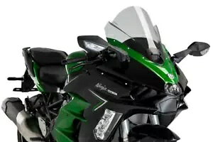Puig Z-[VO XN[ tgKX O[ Kawasaki Ninja H2 SX/H2 SX SE 2022 - 2024 Puig Z-Racing Screen Windshield Green Kawasaki Ninja H2 SX/H2 SX SE 2022 - 2024