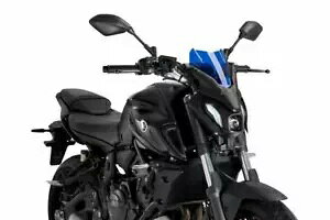 Puig X|[c XN[ tgKX fBtN^[ u[ }n MT-07 2021 - 2024 Puig Sport Screen Windshield Deflector Blue Yamaha MT-07 2021 - 2024