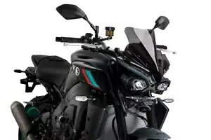 Puig スポーツ スクリーン フロントガラス ダークスモーク ヤマハ MT-10 & SP 2022 - 2024 Puig Sport Screen Windshield Dark Smoke Yamaha MT-10 & SP 2022 - 2024