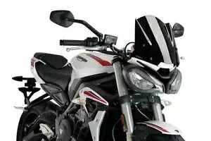 Puig �X�|�[�c �X�N���[�� �u���b�N (�s����) �g���C�A���t �X�g���[�g �g���v�� 765 S/R/RS 20-22 Puig Sport Screen Black (Opaque) Triumph Street Triple 765 S / R / RS 20 - 22 �y���s�A���i�z