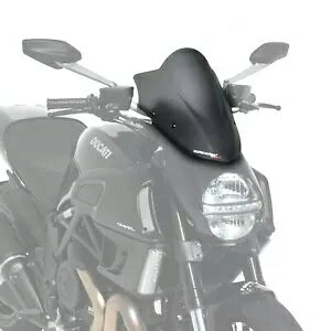 Ermax �X�|�[�c �X�N���[�� �t�����g�K���X �f�B�t���N�^�[ �T�e�� �u���b�N �h�D�J�e�B �f�B�A�x�� 2011 - 2013 Ermax Sport Screen Windshield Deflector Satin Black Ducati Diavel 2011 - 2013 �y���s�A���i�z