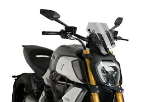 Puig ߉\ȃX|[c XN[ tgKX CgX[N hDJeB fBAx 1260 & S 19-22 Puig Adjustable Sport Screen Windshield Light Smoke Ducati Diavel 1260 & S 19-22