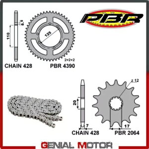 EK2518 `F[ƃXvPbgLbg 12 / 56 / 428 PBR HRD SM 2003 - 2005 EK2518 Chain and Sprockets Kit 12 / 56 / 428 PBR HRD SM 2003 - 2005