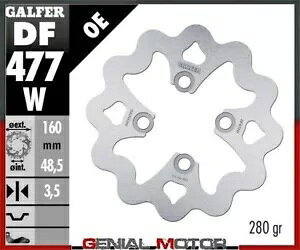 Galfer �t�����g �u���[�L�f�B�X�N �E�F�[�u �Œ� 160x3,5mm ���}�n YFM700R ���v�^�[ DER/�E 2013 Galfer Front BrakeDisc WAVE FIXED 160x3,5mm YAMAHA YFM700R RAPTOR DER/RIGHT 2013 �y���s�A���i�z
