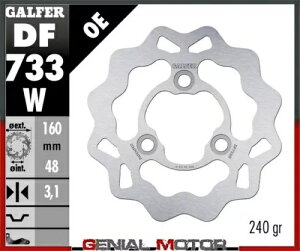 Galfer �t�����g �u���[�L �f�B�X�N �E�F�[�u�Œ� 160x3,1mm �X�Y�L LT R 450 �E/DER�B 2006�N Galfer Front Brake Disc WAVE FIXED 160x3,1mm SUZUKI LT R 450 RIGHT/DER. 2006 �y���s�A���i�z