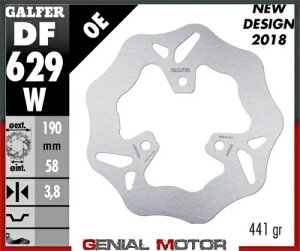 Galfer �t�����g �u���[�L �f�B�X�N WAVE FIXED 190x3.8mm ���}�n �W���O RR LC 2002 Galfer Front Brake Disc WAVE FIXED 190x3.8mm YAMAHA JOG RR LC 2002 �y���s�A���i�z