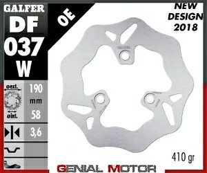 Galfer �u���[�L�f�B�X�N �t�����g �E�F�[�u �Œ� 190x3.6 mm P.G.O. 1999 T-REX 125 4-T- Galfer brake discs front wave fixed 190x3.6 mm P.G.O. 1999 T-REX 125 4-T- �y���s�A���i�z