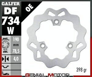 Galfer ���A �u���[�L �f�B�X�N �E�F�[�u�Œ� 190x4mm �X�Y�L LT R 450 �E/DER�B 2006�N Galfer Rear Brake Disc WAVE FIXED 190x4mm SUZUKI LT R 450 RIGHT/DER. 2006 �y���s�A���i�z