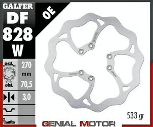 Galfer �t�����g �u���[�L �f�B�X�N WAVE FIXED 270x3mm TM 125 ENDURO/MX 2000 Galfer Front Brake Disc WAVE FIXED 270x3mm TM 125 ENDURO/MX 2000 �y���s�A���i�z