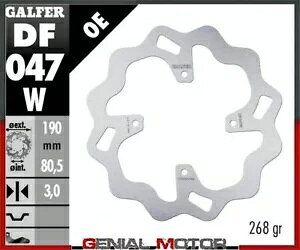 Galfer ���A �u���[�L �f�B�X�N �E�F�[�u�Œ� 190x3mm �z���_ CR 80 R 1990-1996 Galfer Rear Brake Disc WAVE FIXED 190x3mm HONDA CR 80 R 1990-1996 �y���s�A���i�z