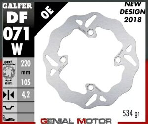 Galfer �u���[�L�f�B�X�N �t�����g �E�F�[�u �Œ� 220x4 mm �z���_ PS 150i 2006- Galfer brake discs front wave fixed 220x4 mm Honda PS 150i 2006- �y���s�A���i�z