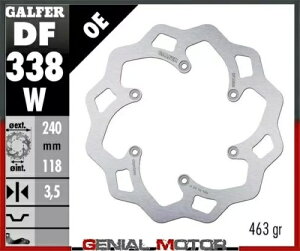 Galfer リアブレーキディスク ウェーブ固定 240x3.5mm スズキ RM 125 2004-2005 Galfer Rear Brake Disc WAVE FIXED 240x3.5mm SUZUKI RM 125 2004-2005