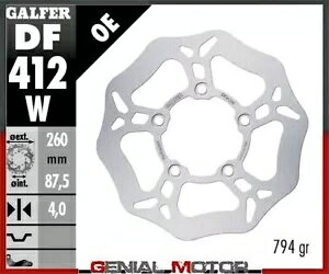 Galfer �u���[�L�f�B�X�N �t�����g �E�F�[�u �Œ� 260x4 mm KYMCO PEOPLE S ��/�� 2006- Galfer brake discs front wave fixed 260x4 mm KYMCO PEOPLE S LEFT/LEFT 2006- �y���s�A���i�z