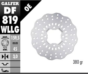 Galfer A u[L fBXN WAVE FIXED FT 159.5x3 RAC gCAx[^ EVO 250 2T 2020 2023 Galfer Rear Brake Disc WAVE FIXED FT 159.5x3 RAC TRIAL BETA EVO 250 2T 2020 2023