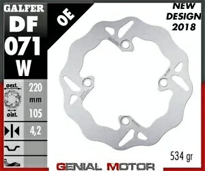 Galfer �u���[�L�f�B�X�N �t�����g �E�F�[�u �Œ� 220x4 mm �z���_ @ 150 2000- Galfer brake discs front wave fixed 220x4 mm Honda @ 150 2000- �y���s�A���i�z