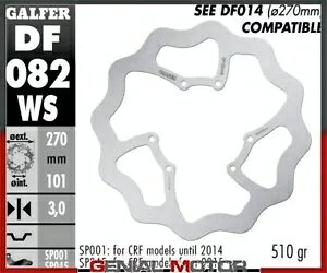 Galfer �u���[�L�f�B�X�N �t�����g �E�F�[�u �Œ� �I�[�o�[�T�C�Y 270 x3 mm �z���_ CRF 450 RX 2018- Galfer brake discs front wave fixed oversize 270 x3 mm Honda CRF 450 RX 2018- �y���s�A���i�z