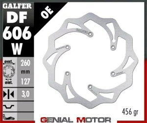 Galfer �u���[�L �f�B�X�N �t�����g �E�F�[�u �Œ� 260x3.2 mm HUSQVARNA 250 i TE 2017- Galfer brake discs front wave fixed 260x3.2 mm HUSQVARNA 250 i TE 2017- �y���s�A���i�z