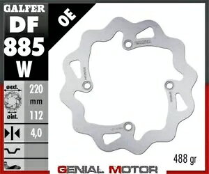 Galfer �u���[�L�f�B�X�N ���A �E�F�[�u �Œ� 220x4 mm HUSQVARNA 250 WR 2000- Galfer brake discs rear wave fixed 220x4 mm HUSQVARNA 250 WR 2000-
