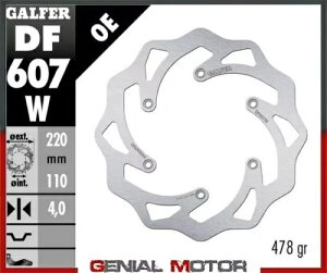 Galfer ブレーキ ディスク リア ウェーブ 固定 220x4 mm Alfer 250 VR ENDURO 1995- Galfer brake discs rear wave fixed 220x4 mm Alfer 250 VR ENDURO 1995-