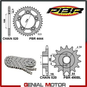 EK1366G `F[ƃXvPbgLbg 15 / 48 / 520 PBR hDJeB XNu[ SIXTY2 2016 EK1366G Chain and Sprockets Kit 15 / 48 / 520 PBR DUCATI SCRAMBLER SIXTY2 2016