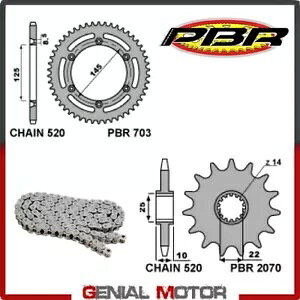 EK1996 `F[ XvPbg Lbg 13 52 520 PBR TM SMM ubN h[ 450 2008 - 2009 EK1996 Chain Sprockets Kit 13 52 520 PBR TM SMM BLACK DREAM 450 2008 - 2009