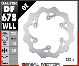 Galfer ���A �u���[�L �f�B�X�N �E�F�[�u �Œ�\���b�h 220x4mm GASGAS FSE 250 4T 1999 Galfer Rear Brake Disc WAVE FIXED SOLID 220x4mm GASGAS FSE 250 4T 1999 �y���s�A���i�z