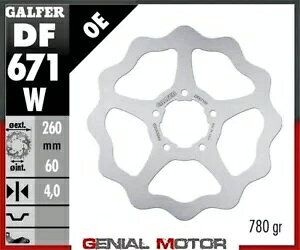 Galfer �u���[�L �f�B�X�N �t�����g �E�F�[�u �Œ� 260x4 mm �A�v�����A �X�J���x�I 300 S 2009- Galfer brake discs front wave fixed 260x4 mm Aprilia Scarabeo 300 S 2009- �y���s�A���i�z