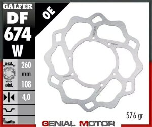 Galfer �u���[�L�f�B�X�N �t�����g �E�F�[�u�Œ� 260x4 mm Rieju RR 50 CASTROL 1999- Galfer brake discs front wave fixed 260x4 mm Rieju RR 50 CASTROL 1999- �y���s�A���i�z