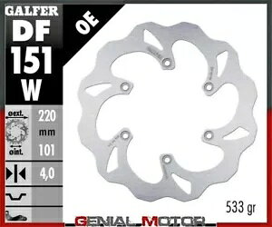 Galfer ブレーキディスク リアウェーブ固定 220x4.5 mm Kawasaki KX 500 1995- Galfer brake discs rear wave fixed 220x4.5 mm Kawasaki KX 500 1995-