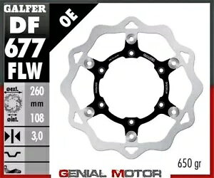 Galfer �t�����g �u���[�L �f�B�X�N �E�F�[�u �t���[�e�B���O 260x3mm ���G�W�� �^���S �I�t���[�h 250 2009-2011 Galfer Front Brake Disc WAVE FLOATING 260x3mm RIEJU TANGO OFF ROAD 250 2009-2011 �y���s�A���i�z