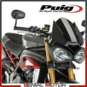 PUIG �E�B���h�V�[���h �u���b�N 8929N �g���C�A���t �X�g���[�g �g���v�� 675 2017 / 2019 PUIG WINDSHIELD BLACK 8929N TRIUMPH STREET TRIPLE 675 2017 / 2019 �y���s�A���i�z