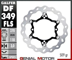 Galfer �t�����g �u���[�L �f�B�X�N �E�F�[�u �t���[�e�B���O �I�[�o�[�T�C�Y 270x3mm �X�Y�L RM 250 Z 2007-2012 Galfer Front Brake Disc WAVE FLOATING OVERSIZE 270x3mm SUZUKI RM 250 Z 2007-2012 �y���s�A���i�z