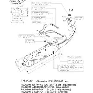 Rv[gGL][XgVXe Leovince Sito Steel Peugeot Ludix Blaster 50 2005 - 2006 Complete Exhaust System Leovince Sito Steel Peugeot Ludix Blaster 50 2005 - 2006