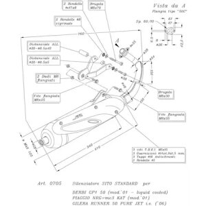Rv[gGL][XgVXe Leovence Sito Steel Derbi Gp1 50 2001 - 2002 Complete Exhaust System Leovince Sito Steel Derbi Gp1 50 2001 - 2002