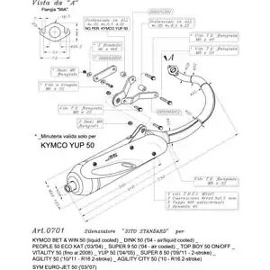 Rv[gGL][XgVXe Leovince Sito Steel Kymco Yup 50 2004 - 2005 Complete Exhaust System Leovince Sito Steel Kymco Yup 50 2004 - 2005
