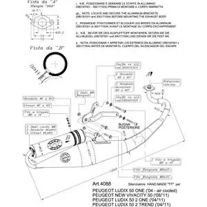 Rv[gGL][XgVXe Leovince HM Tt Alu Peugeot New Vivacity 2008 - 2012 Complete Exhaust System Leovince HM Tt Alu Peugeot New Vivacity 2008 - 2012
