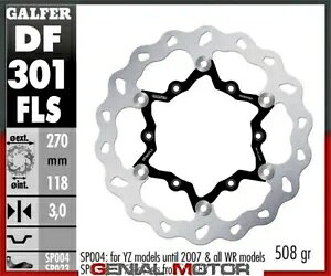 Galfer �t�����g �u���[�L�f�B�X�N �E�F�[�u �t���[�g �I�[�o�[�T�C�Y 270x3mm ���}�n YZ 250 F�AWR F 4T 03-06 Galfer Front BrakeDisc WAVE FLOAT OVERSIZE 270x3mm YAMAHA YZ 250 F,WR F 4T 03-06