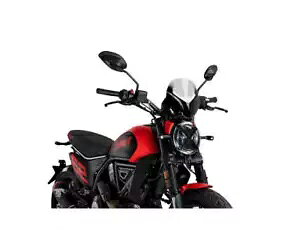 PUIG �t�����g�K���X 21580H �l�C�L�b�h NG SP �h�D�J�e�B �X�N�����u���[ �i�C�g 2021 2024 LI �X���[�N PUIG Windshield 21580H NAKED NG SP DUCATI SCRAMBLER NIGHTS 2021 2024 LI SMOKE