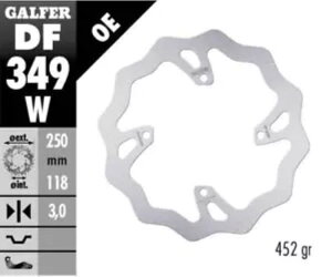 Galfer �t�����g �u���[�L �f�B�X�N �E�F�[�u�Œ� 250x3mm �X�Y�L RM 250 Z 2013 - 2018 Galfer Front Brake Disc WAVE FIXED 250x3mm SUZUKI RM 250 Z 2013 - 2018 �y���s�A���i�z