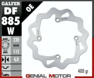 Galfer A u[L fBXN WAVE FIXED 220x4mm HUSQVARNA TC 449 2011 Galfer Rear Brake Disc WAVE FIXED 220x4mm HUSQVARNA TC 449 2011