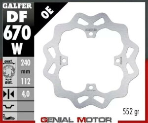 Galfer ���A �u���[�L �f�B�X�N WAVE FIXED 240x4mm SWM RS 300 R 2016 Galfer Rear Brake Disc WAVE FIXED 240x4mm SWM RS 300 R 2016 �y���s�A���i�z