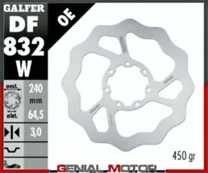 Galfer �t�����g �u���[�L �f�B�X�N WAVE FIXED 240x3mm TM MX 85 2013 Galfer Front Brake Disc WAVE FIXED 240x3mm TM MX 85 2013