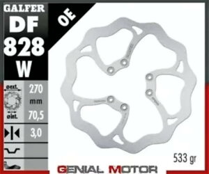 Galfer �t�����g �u���[�L �f�B�X�N WAVE FIXED 270x3mm TM 125 ENDURO/MX 2000 Galfer Front Brake Disc WAVE FIXED 270x3mm TM 125 ENDURO/MX 2000 �y���s�A���i�z